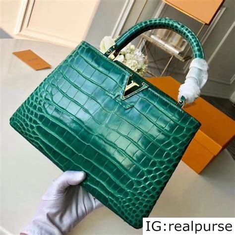 louis vuitton green crocodile bag